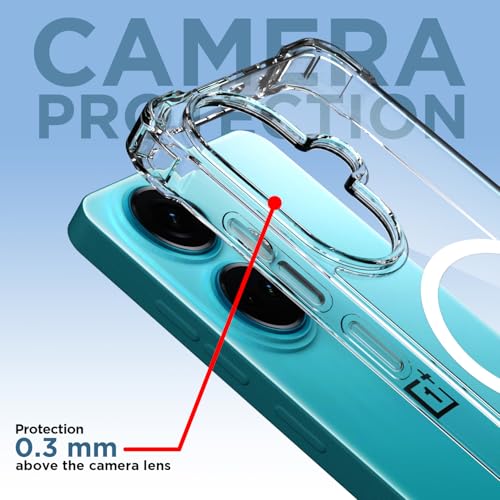 Image of Pikkme Back Cover for OnePlus Nord Ce 3 5G Mag-Safe Shockproof PC + TPU Protective Case Magnetic Support Bumper Case (Transparent Mag-Safe)