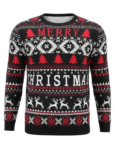 Litherday Weihnachtspullover Herren Strickpullover Weihnachten...