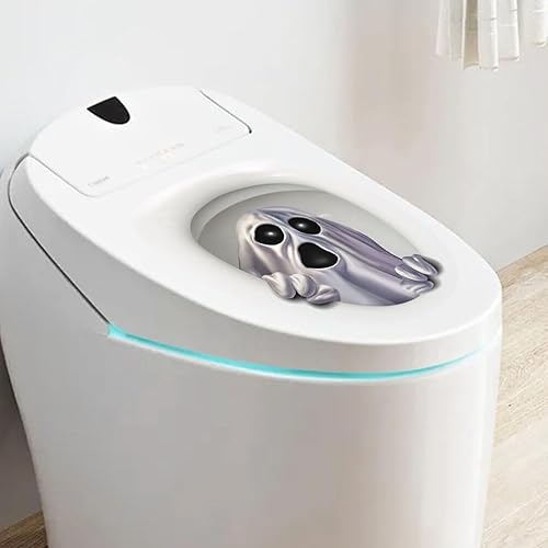 Miniatura 8 de STOBOK 1 hoja de decoración de Halloween, póster de decoración del hogar de Halloween, calcomanía de decoración de inodoro de casa encantada,