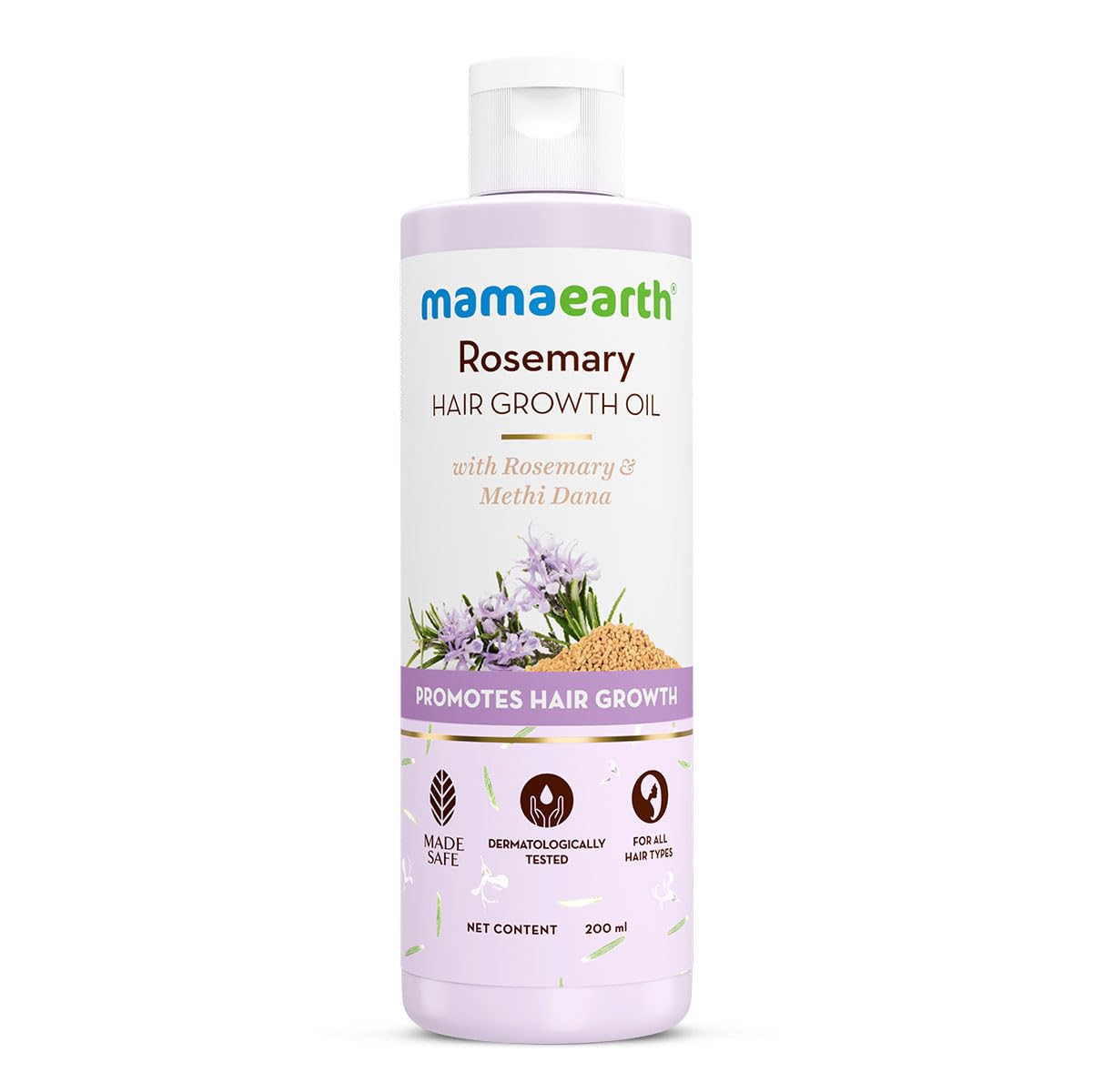 Mamaearth Rosemary & Methi Dana Hair Oil - Promotes Growth, Controls Fall, Strengthens & Stimulates New Growth | 200 ml