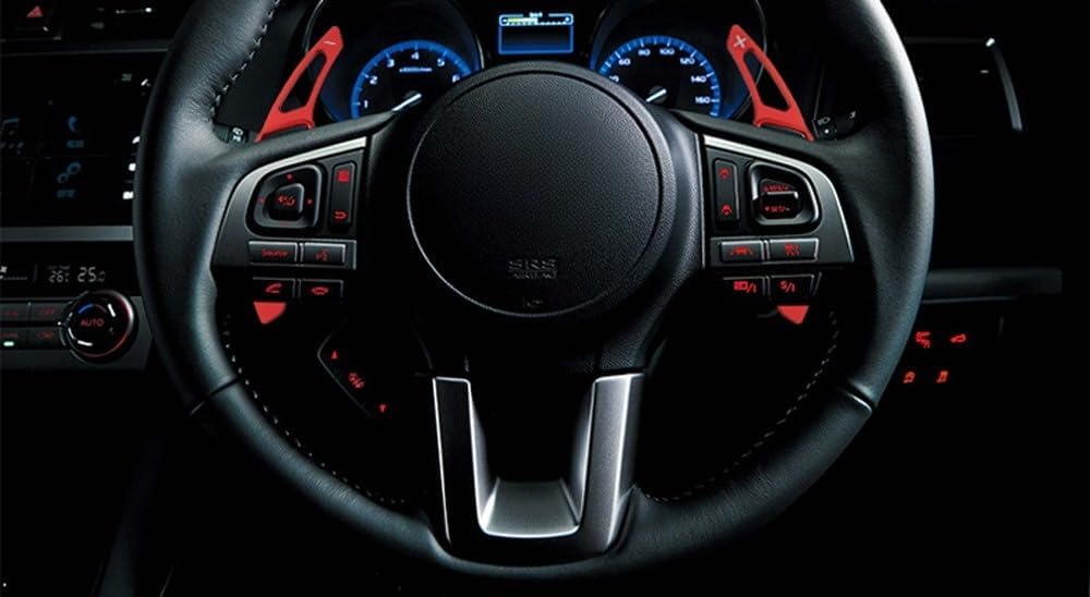 iJDMTOY Aluminum Paddle Shifter Extensions Compatible with Subaru BRZ Impreza WRX Legacy XV Crosstrek Red Matte Finish