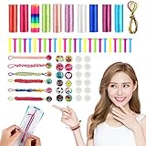 Creatividad ilimitada entre Niñas: Si te encanta hacer tus propias pulseras, Este kit de fabricación de pulseras es una excelente opción para ti. La cantidad suficiente le permite hacer bricolaje diferentes collares, pulseras y tobilleras todos los días, y también puede invitar a amigos a experimentar la diversión de la creación.