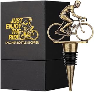 LKKCHER Bicycle Wine Bottle Stopper, Cute Wine Gifts for Men Women, Vintage Bicycle Cycling Gifts, Fathers Gifts Christmas Birthday Gifts for Rider Cyclist, Bronze Wine Saver, Wine Accessories
