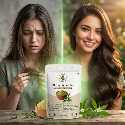 Image of Organic Bhringraj Powder 200gm - Ayurvedic Powder for Hair Growth, Strong Roots, Hair Fall Control, Grey Hair, Dandruff & Skin Care | Natural Powder for Skin & Hair Nourishment