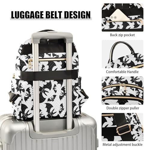 Image of Bats Halloween Mini Backpack Fashion Backpack Purse for Women,Handbag Shoulder Bag Casual Daypack, Ladies Gift for College Work (M)