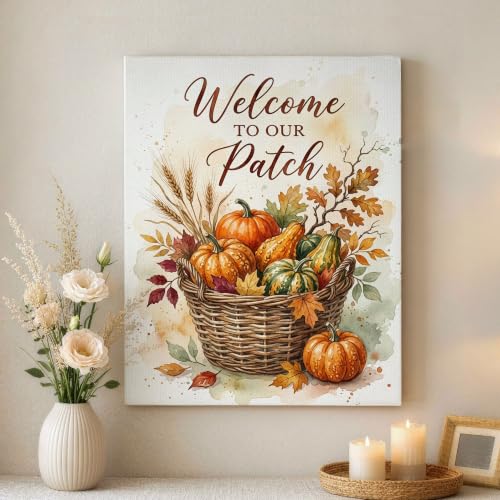 Cuadro de otoño con hojas secas lienzo decorativo rústico para crear un salón cálido