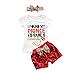 3Pcs Toddler Kids Baby Girls Clothes T-shirt Tops+Sequins Shorts Pants+ Bow Headband Outfits (1-2 Years, A)