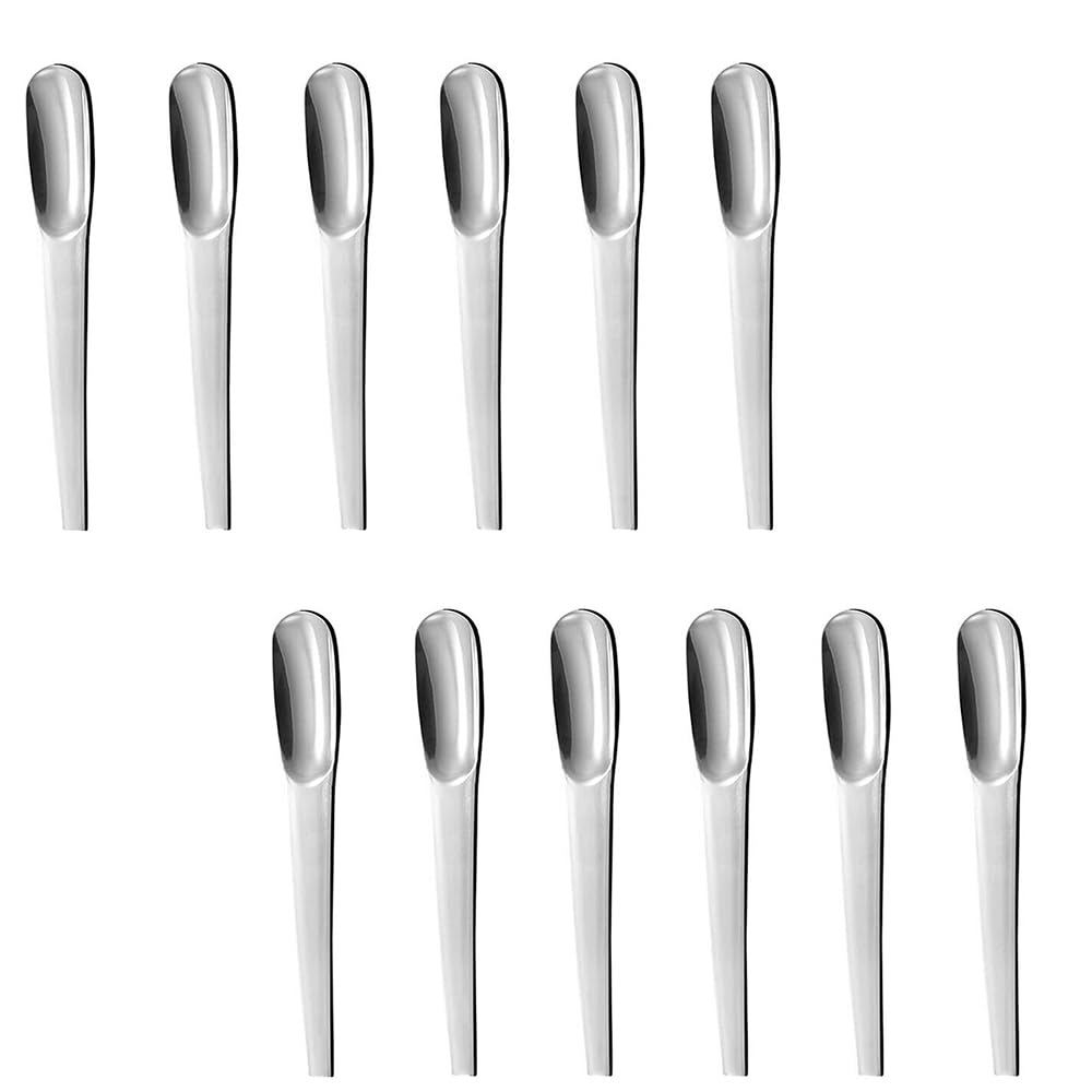 Set 24 Cucchiaini da Caffè Moka e Appetizer in Acciaio Inox 18/10 Design Moderno Minimal 12 con Foro + 12 Classici Lunghezza 10,6 cm Ideale per Bar Catering e Casa STILE QUALITA ELEGANZA MADE IN ITALY