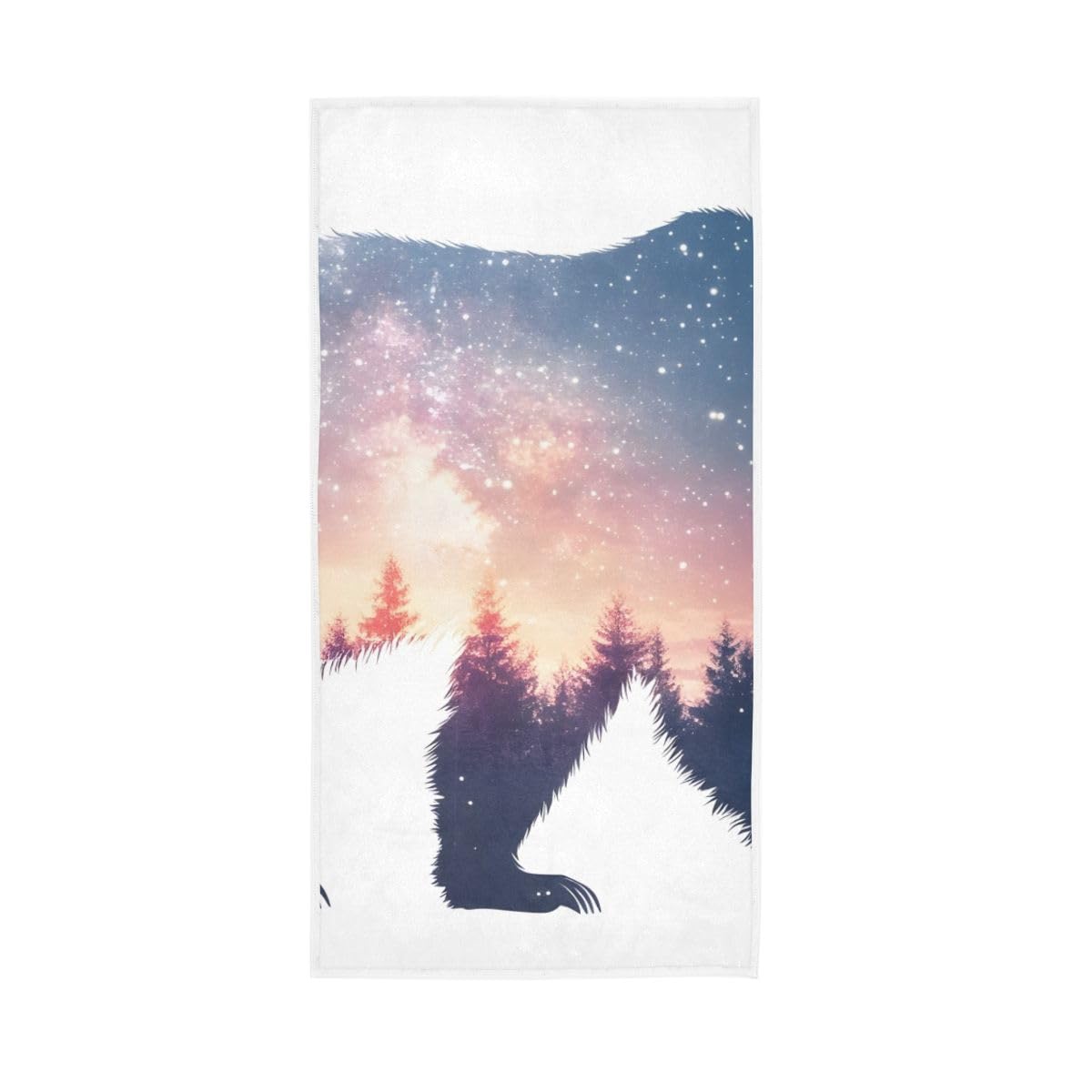 LSRCPD Bear Silhouette Hand Towels, 15 x 30 Inches, Soft Highly Absorbent Towels for Bathroom Gym Hotel