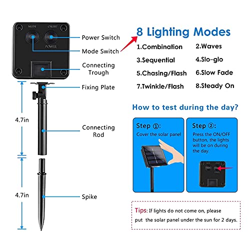 Blue 2-Pack 100 Led 64Ft Crystal Globe Solar Christmas Lights, Outdoor Waterproof Solar String Lights With 8 Lighting Modes, Solar Outdoor Decorations For Tree Garden Patio Party Wedding Christmas #TOP4