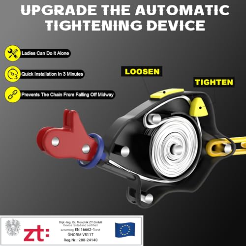 Auto Tightening Snow Chains 1-Min Install