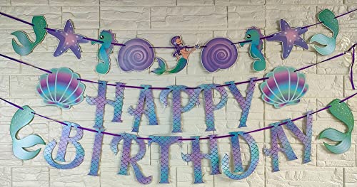 Mermaid Theme Birthday Banner Little Mermaid Party Decoration For Girls Under The Sea Party Decoration Baby Shower Supplies #TOP5