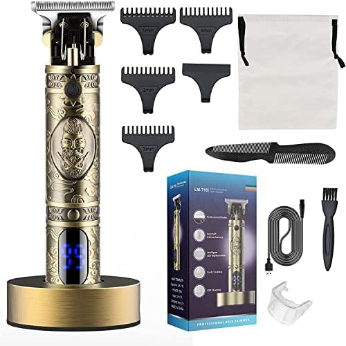 Zesuti Hair Trimmer Hair Clippers for Men,Professional Hair Clipper with Charging Base,Cordless Zero Gapped T-Blade Trimmer Rechargeable Mens Mustache Beard Trimmer LCD Display