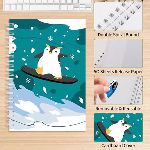 Journal de collection d'autocollants pingouin réutilisable avec 100 feuilles vierges