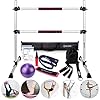 B BRANTON Ballet Barre Workout Equipment Bundle - 4’ Height Adjustable Lightweight 5 Piece Home Dance Set Including Ballet Bar and Leg Stretcher - Ballet Exercise Set for Home Practice