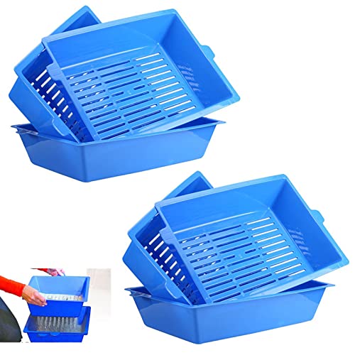 Cat Litter Box,3 Sifting Tray,Self Cleaning Litter Boxes for Cats,Reusable Sifting Litter Box,Easy to Clean Litter pan?No Need to Cat Litter Scoop?,2 Sets