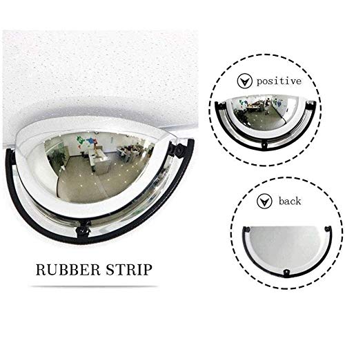 Hlwjxs Wide Angle Panoramic Wall-Mounted Traffic Mirror Outdoor Convex Mirror Panoramic Half Dome 180 Degree Viewing Angle, 1/4 Spherical Mirror, Acrylic Safety Mirror/60Cm(24Inch) #TOP4