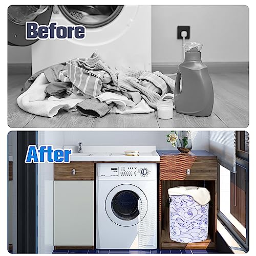 Ocean Wave Laundry Basket Beach Sea Foldable Oxford Cloth Funny Tote Bag Laundry Hamper Clothes Storage Bucket Organizer For Bathroom/Laundry Storage/Bedroom Storage Basket 17.7x13.7 by NUTAINLA - Image 6