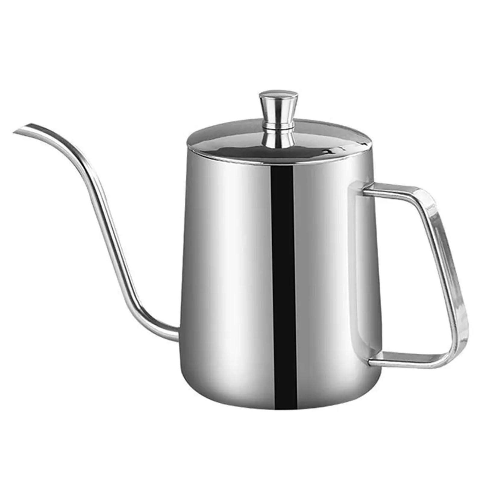 QAUUCP 304 Stainless Steel Pour Over Kettle Long Narrow Spout Black Silver Coffee Pot Teapot with Lid Drip Brewing