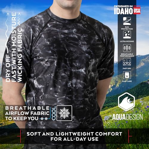 Mens Rash Guard Sun Shirt: Short Sleeve Swim Top Rashguard for Men4