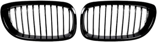 AMOPA CORP - Rejilla de riñón deportiva frontal negra brillante compatible con 2003-2006 E46 Serie 3 Coupé convertible de 2 puertas FaceLift LCI