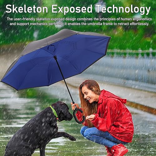 Parapluie très solide anti-vent imperméable avec double toile anti-UV