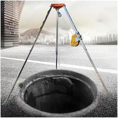 Emergency Rescue Tripod Kit - Retractable Legs for Confined Space Safety in Tunnels, Sewers, Flues - Essential Rescue Equipment for Safety Compliance and Operations