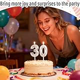 Yiran Silver 21st Birthday Candles, Number 21 Happy Birthday Candles, Silver Cake Topper Decorations for Birthday Party, Wedding Anniversary Celebration Supply for Men Women（Age 21） - Image 6