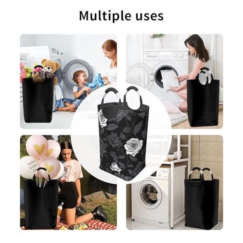Panier à linge autonome rose pliable pour ranger les petits espaces - 6
