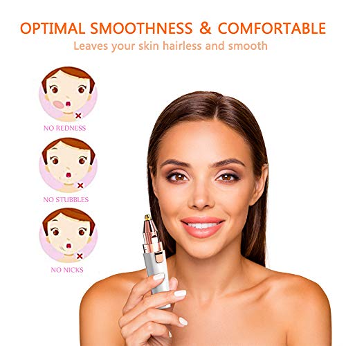Image of Rechargeable Eyebrow Trimmer Hair Remover For Men And Women,2 In 1 Painless Eyebrow Trimmer,Built-In Led Light,Suitable For Facial,Eyebrow,Nose,Body Hair Trimming