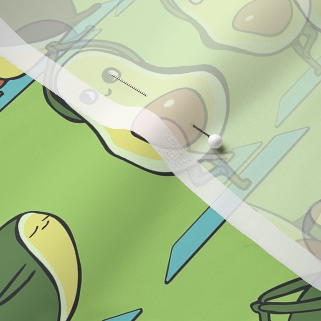 Spoonflower Fabric - Avocado Gym Fitness Workout Printed on Chiffon Fabric by The Yard - Sewing Fashion Apparel Dresses Home Decor