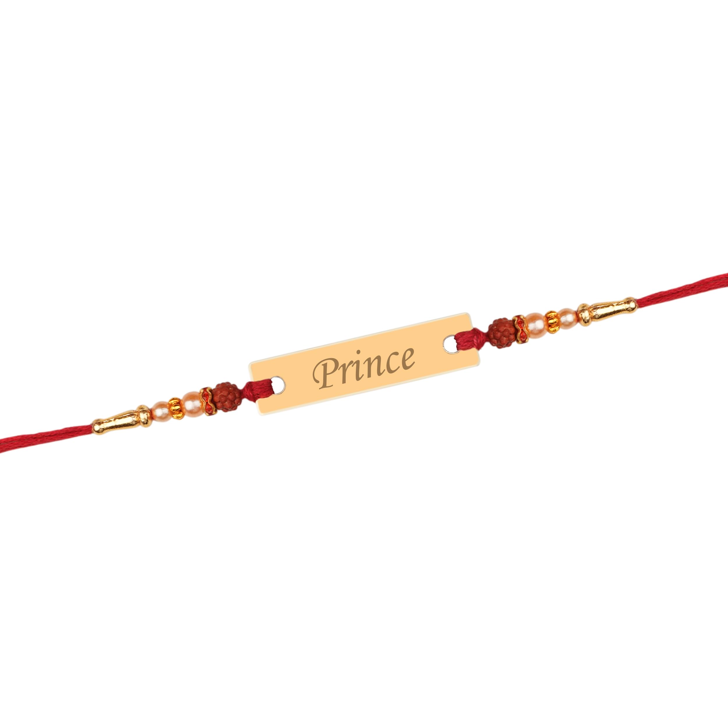 Personalized Regal Thread Rakhi With Roli Chawal | With Name Customization | Combo For Brothers | Best Raksha Bandhan Gift Set | For Bhaiyya, Bhai, Etc-image-20