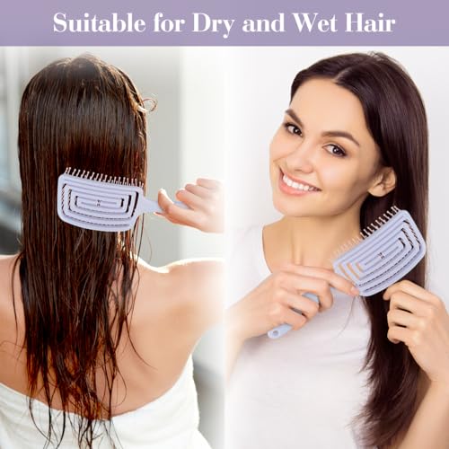 BELICOO Detangler Hair Brush, Wet & Dry Detangling Hair Brush for Women Tangles Hairbrush for Women Men and Kids - Pink - Image 4