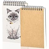 2Set Notizblock mit Spiralbindung, A6 Spirale Notizblock, Liniert Skizzenblock, Liniert Skizzenblock, Sketchbook für Zeichnung Schreiben, 160 g / 30 Blatt - Grau und Khaki