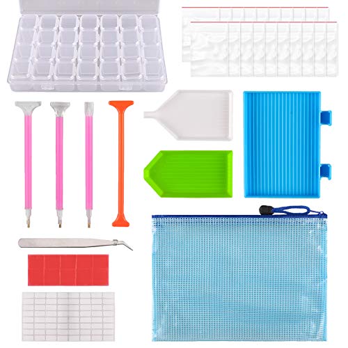 Reastar - 44 piezas de accesorios de arte de diamante, herramientas de pintura de diamante 5D con caja de almacenamiento, para manualidades de bricolaje Cover