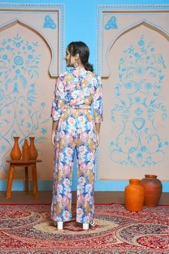 Image of Leriya Fashion Ethnic Co Ord Set || Frenchy Striped & Geo Print Co-Ord Set for Women | Casual Wear for Women | Kurti Pant Set || Kurti Pant Set for Women