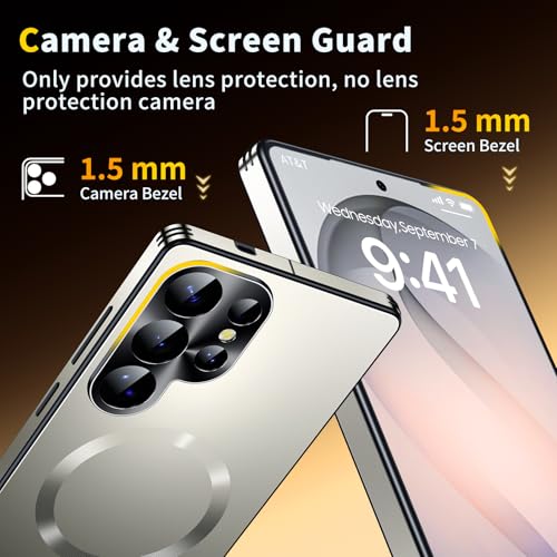 Image of for Samsung Galaxy S26 Ultra Case,Slim Design Compatible with MagSafe,Strong Magnetic Shockproof Military-Grade Protection for Screen & Camera Cover Case for Samsung S26 Ultra,Silver