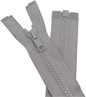 Vista 17 de YaHoGa 2 piezas cremalleras separadoras #5 de 30 pulgadas para coser abrigos y chaquetas, cremalleras de plástico moldeado amarillo a granel