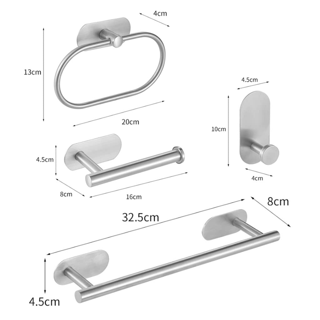 Toalleros, Toallero montado en la Pared Estante de Papel higiénico para baño Juego de Accesorios de baño Negro Mate de Acero Inoxidable Juego de Accesorios de baño (Color: B, Tamaño: D) (BD) To