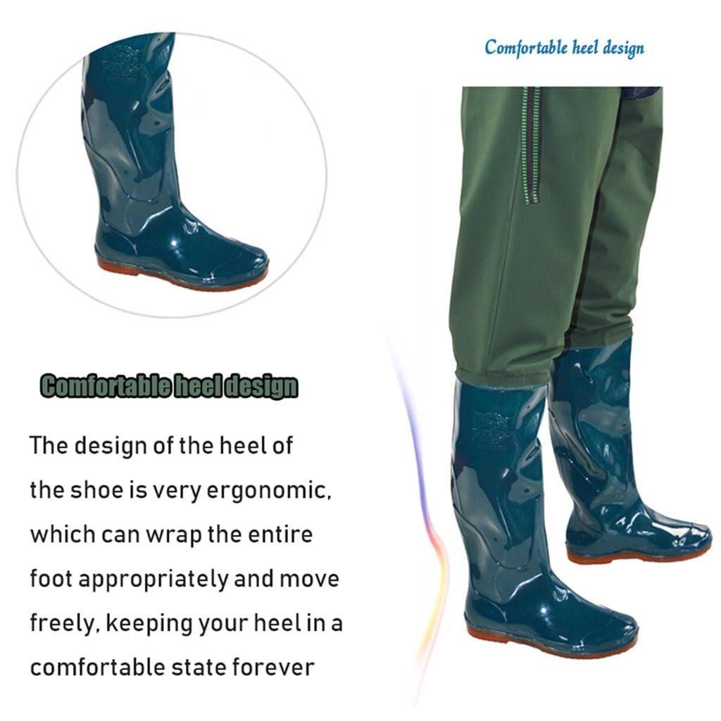 Hip Waders Winter warme heup steltlopers vissen jacht PVC antisliplaarzen, geschikt voor zowel mannen als vrouwen, 60 cm/23,6 inch (Color : Black, Size : 47 EU