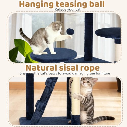 Árbol para Gatos BestOffice 54 Pulgadas Multi-niveles Interior miniatura 6
