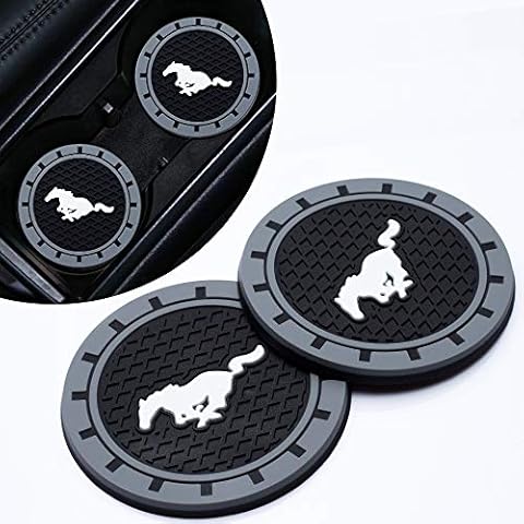 For Mustang Car Cup Holder Coaster,Cup Holder Insert Coaster for Mustang Snake Speedstar Evos Everest GT Shelby Grand C-MAX Falcon Figo TERRITORY Fiesta,Car Cup Coaster for Mustang Accessories,2 PCS Cover