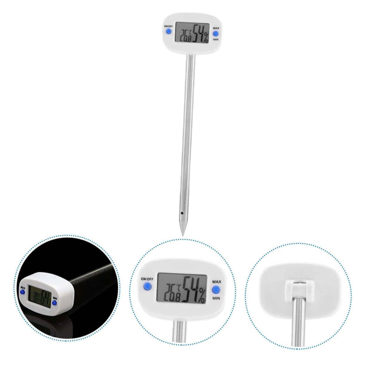 TOYANDONA 2 Piezas Termómetro de suelo planta prueba de suelo sensor para interior medidor de humedad instrumento de levantamiento de suelos probador de suelo
