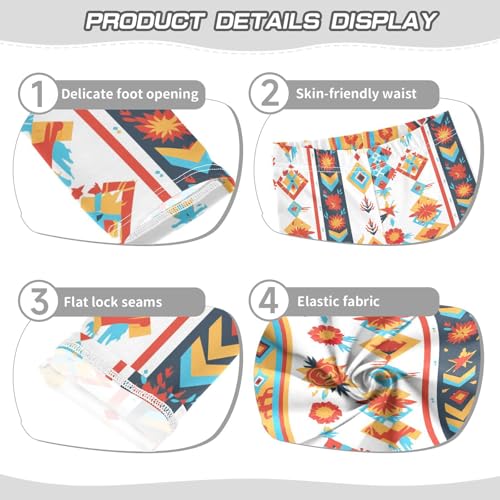 KLL Mexican Fabric Pattern Colorful Toddler Baby Girl Athletic Leggings Stretch Full Length Activewear Sports3