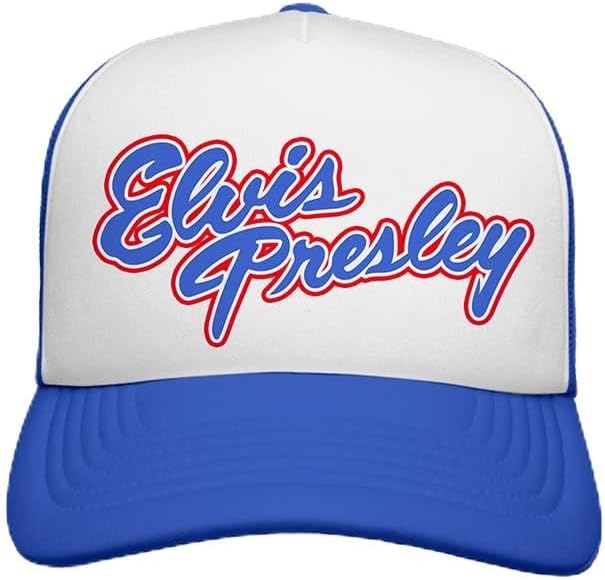 Elvis Presley Blue/White Logo ADJUTABLE Foam Trucker HAT