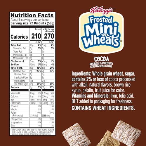 Image of Kellogg's Frosted Mini-Wheats Cocoa Breakfast Cereal 13.3 oz