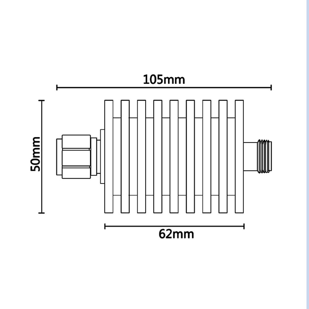 BECEN Attenuatore fisso 30db 50 Watt DC a 3GHZ 50W N tipo maschio a femmina