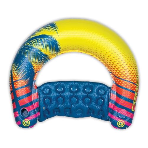 O'Brien Sit N Sip Single Person Pool Float Blue/Yellow Large