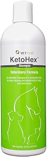 KetoHex Cat and Dog Shampoo - 16 oz Anti Bacterial Cat & Dog Flea And Tick Treatment, For Sensitive Skin Infections & Lesions, Protects & Moisturizes, Antifungal Treatment For Dogs & Cats -