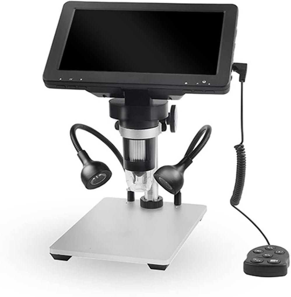 ZTBH Microscope Accessories Kit 12MP DM9 HD 7 Inch Screen 1200x Digital Microscope Industrial Magnifier with Wire Control Microscope Slides